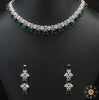 Green And White Rhodium Polish Necklace