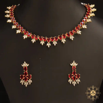 Ruby And Diamond Gold Necklace