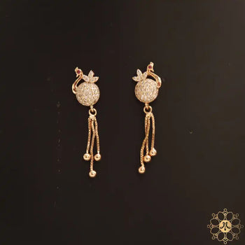Simple and Elegant Diamond Stone Rose Gold Earrings