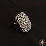 Square Shape American Diamond Stone Finger Ring