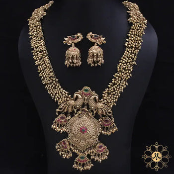 Antique Gold Haram With Gold Beads
